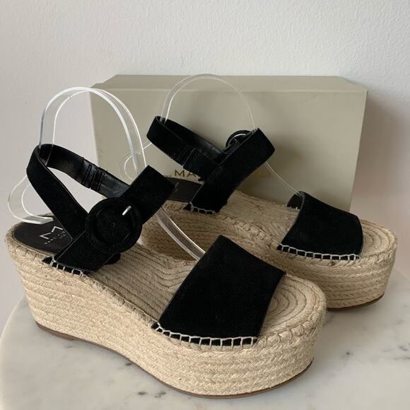 NWT Marc Fisher Rex Suede Sandals Black 9.5 - Picture 5 of 11